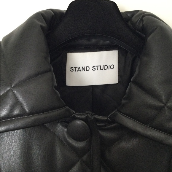 STAND STUDIO Black Puffy Jacinda Puffer Quilted Jacket Size 34 $430 - Picture 6 of 16